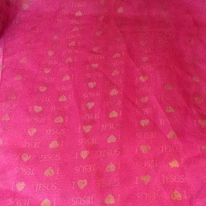 bright pink I love Jesus pashmina